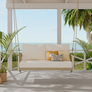 YOOCOZZ Patio 2 seat Woven Rope Swing with Soft Cushions - 1 of 4
