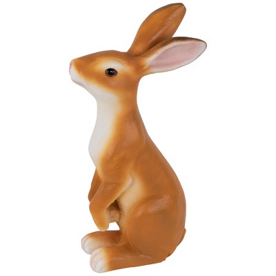 19" Brownish-Orange Resin Curious Bunny Garden Statue