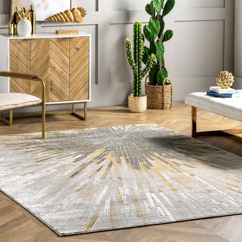 Amaya Abstract Area Rug Gold/Ivory/Gray - nuLOOM, 2 of 12