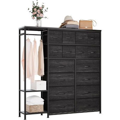 Garvee Clothes Rack with 16 Fabric Drawers, Portable Closet Wardrobe with 2 Shelves and Hanging Rod, Heavy Duty Garment Rack, Storage Organizer