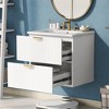 Modern 24-Inch Wall-Mounted Bathroom vanity with 2 Drawers - 3 of 4