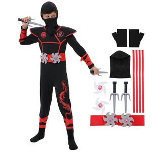Ninja Costume for Halloween - Kids Muscle Costume With Foam Accessories for Boys Child - 1 of 4