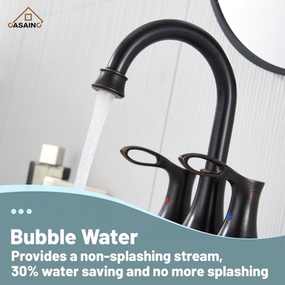 Oil Rubbed Bronze 4-Inch Double Handle Bathroom Faucet Kit