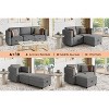 Sofa, Modular Sectional 3-Seat – Convertible U-Shape with Reversible Chaise/Storage Seats/Ottomans Chenille Grey - 2 of 4