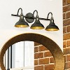3-Light Dale Vanity Wall Lamp Black - Kenroy Home: ETL Listed, Metal Shade, Dimmable Fixture - 3 of 4