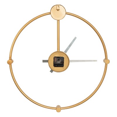 Lidor Gold Minimalist Iron Wall Clock, 22 x 25 Inch