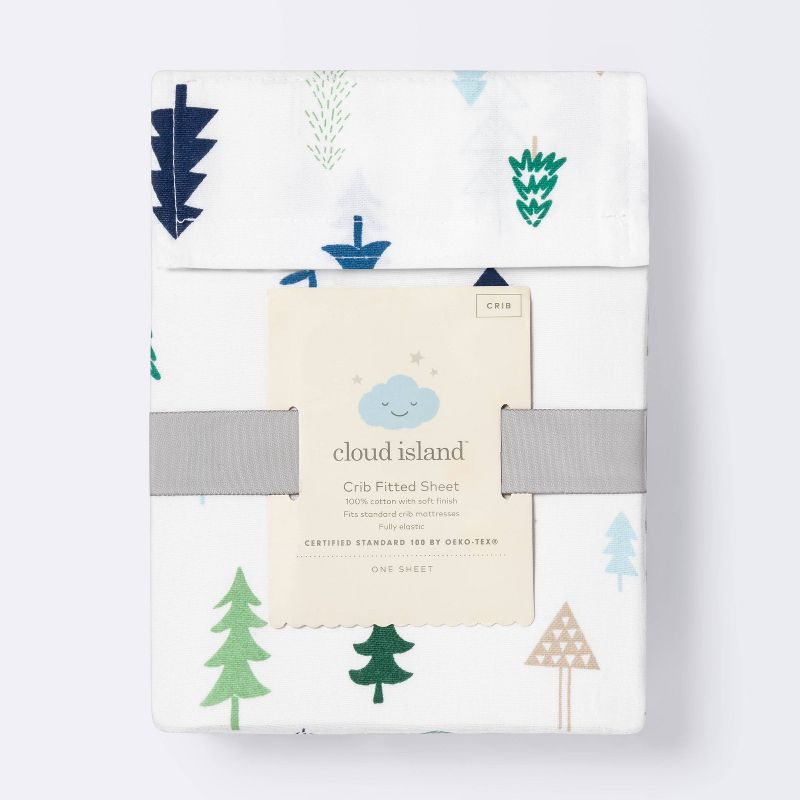 Crib Fitted Sheet Trees - Cloud Island&#8482; - Blue, 5 of 6