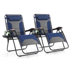 Captiva Designs Oversized XL Zero Gravity Chair Set of 2, Padded Folding Recliners with Cup Holder & Adjustable Back, Support 400 lbs - 1 of 4