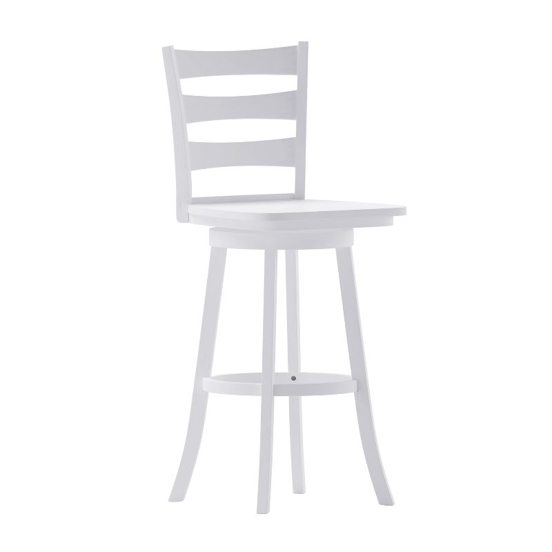 Emma and Oliver Classic Ladderback Counter Height Dining Stool with Wood Seat, 1 of 12