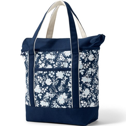 Lands' End Zip Top Canvas Tote Bag