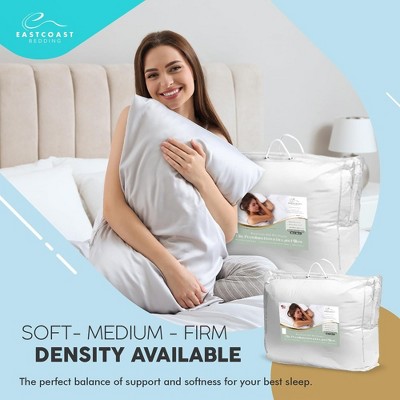 Standard Size Medium White Down Pillow with Cotton Shell