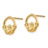 Black Bow Jewelry 12mm Claddagh Post Earrings in 14k Yellow Gold - 2 of 4