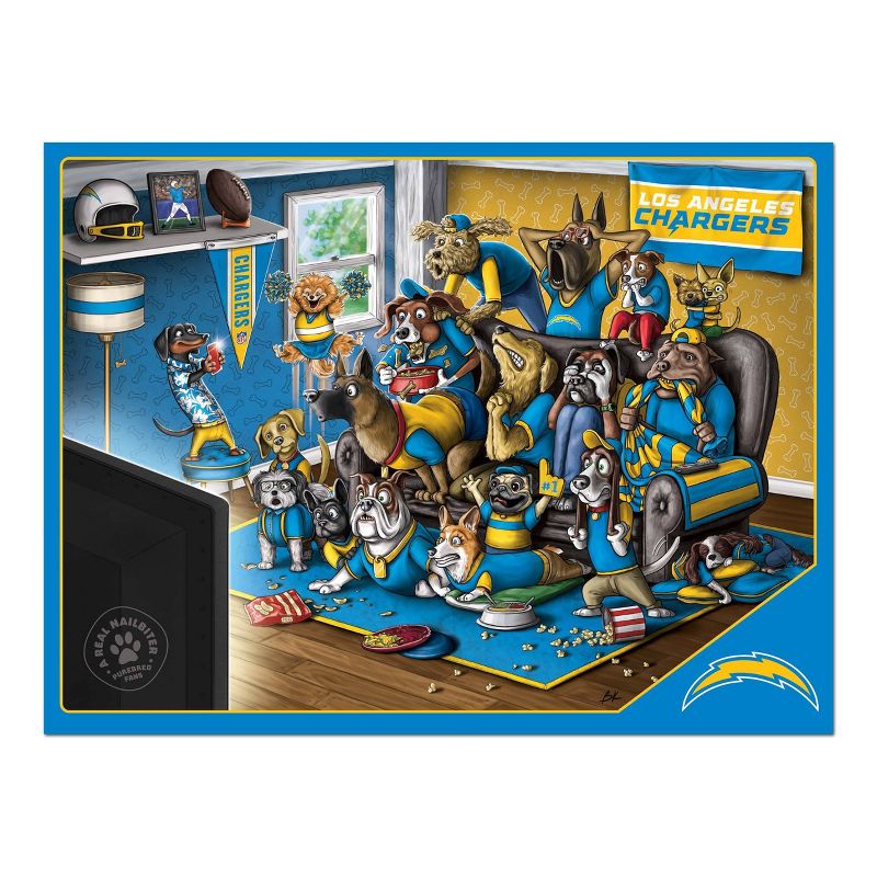 NFL Los Angeles Chargers Purebred Fans &#39;A Real Nailbiter&#39; Puzzle - 500pc, 3 of 4