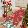 Christmas Area Rug, Red Green Snowflake Tree Rugs Washable Throw Runner Rugs Carpet for for Living Room Kitchen Dining Room Nursery Kids Room Office - 3 of 4