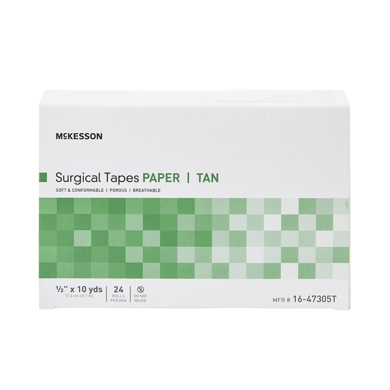 McKesson Surgical Tape, Tan, 1/2 in x 10 yds, 24 Rolls, 1 Pack, 3 of 8