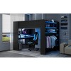 Full Size Wood Bunk Bed with Height-adjustable Desk and RGB Light - 4 of 4