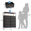 ZACHVO 8-Drawer Dresser with Shelves, Suede Veneer Fronts, Wooden Top, Steel Frame, Adjustable Feet & Anti-Tip Kit – 31.5x11.8x40.6Inch - 4 of 4