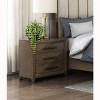 Vynxaria 1pc Classic Dark Walnut 3-Drawer Nightstand, Wired Brush Finish, Dovetail Drawers (Ball Bearing Glides), Black Nickel Pulls, No Assembly - 4 of 4