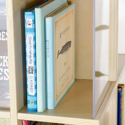 Natural Birch Wood Kids Rotating Book Display with Acrylic Sides