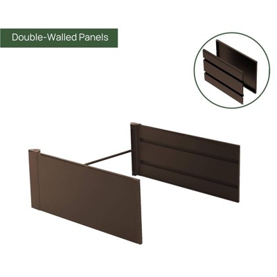 Umber Brown 83" x 83" Galvanized Metal Raised Garden Bed