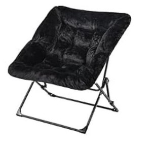 Comfy Saucer Chairs, Folding Reading Lounge Chair, Cozy Faux Fur Living Room Chair with Soft Thick Padded Seat & Metal Frame - 1 of 1