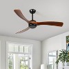 Wanze of Ocean 72 Inch Smart Indoor Low Profile Flush Mount Solid Wood Ceiling Fan in Black with Reversible DC Motor and Remote - 3 of 4