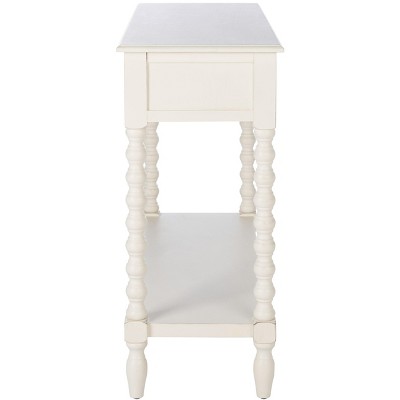 Athena Distressed White Wood 2-Drawer Hallway Table
