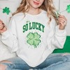 Simply Sage Market Women's Graphic Sweatshirt So Lucky Cheetah Shamrock - 2 of 3