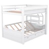 NicBex Full Size Bunk Bed Convertible Design Pine Frame Bed Frame with Storage Stairs, Drawers and Guardrails, No Box Spring Required - 3 of 4