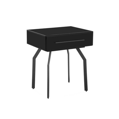 TOV Furniture Santana Glass Side Table in Black