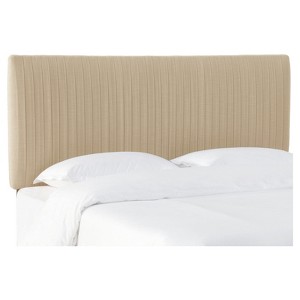 Twin Skylar Upholstered Pleated Headboard Sandstone Linen - Cloth & Co., Tan Linen