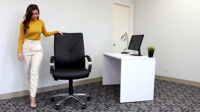 Luxurious High-Back Black LeatherPlus Executive Swivel Chair