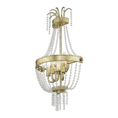 Valentina Winter Gold 3-Light Sconce with Clear Crystals