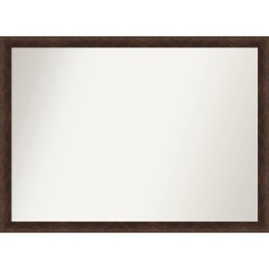 41"x30" Non-Beveled Narrow Wood Bathroom Wall Mirror Warm Walnut - Amanti Art: Modern Rectangular Vanity, Wall Mounted - 1 of 4