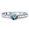 Pompeii3 3/4ct Blue & White Diamond Vintage Engagement Ring 14K White Gold - 2 of 4