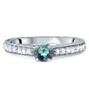 Pompeii3 3/4ct Blue & White Diamond Vintage Engagement Ring 14K White Gold - image 2 of 4