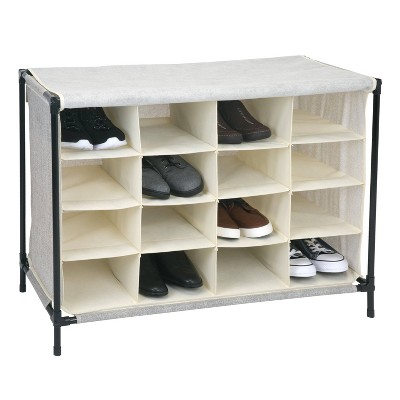 Photo 1 of Simplify 16 Compartment Shoe Cubby Faux Jute