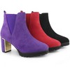 Perphy Women's Platform Round Toe Chunky Heels Ankle Chelsea Boots - 3 of 3