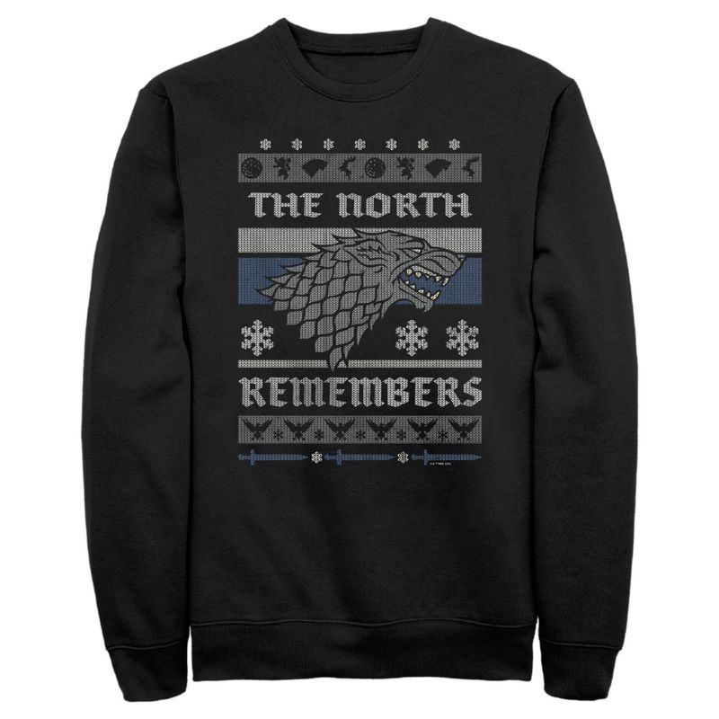 Men's Game of Thrones The North Remembers Ugly Christmas Sweater Sweatshirt, 1 of 5