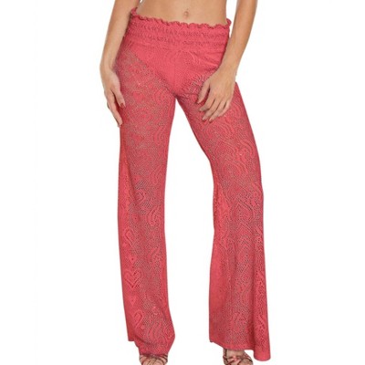 Women's Heart Crochet Smocked Beach Pants - Beach Habitat