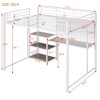 ALEXOUN Loft Heavy Duty Metal Bed with Desk and Storage Shelves,with Whiteboard and 3-Tier Storage Shelf,for Kids,Teens for Apartments - 3 of 4