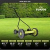 Sun Joe Cordless, Manual Push Reel Lawn Mower, MJ503M, Green – Grass Trimmer, 14 Inch Quad Wheels, Steel Design, and 9 Adjustable Positions - 3 of 4