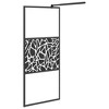 VidaXL Walk-in Shower Wall 35.4 in.x76.8 in. ESG Glass with Stone Design Black - 4 of 4