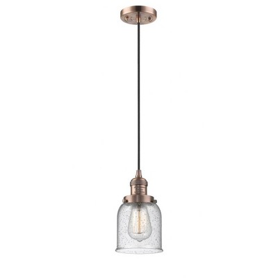 Bell - 1 Light Cord Hung Mini Pendant In Industrial Style-10 Inches Tall and 5 Inches Wide