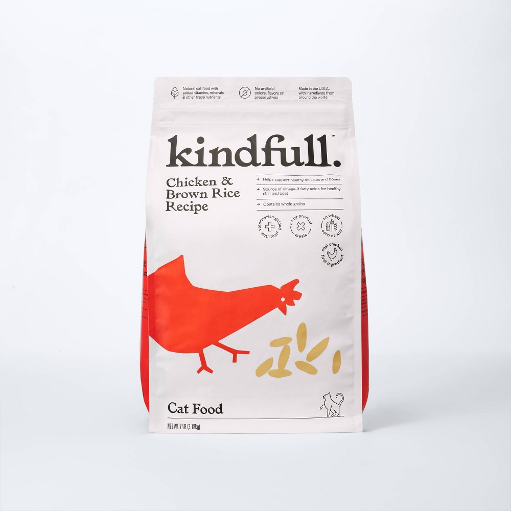 Photos - Cat Food Chicken and Brown Rice Dry  - 7lbs - Kindfull™