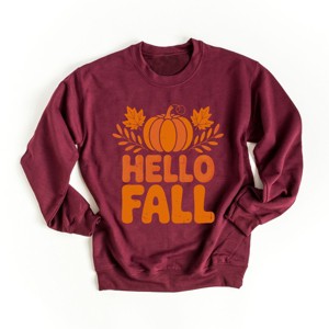 Simply Sage Market Hello Fall Pumpkin Distressed Sweatshirt - 1 of 4