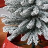 Whisen 6FT Artificial Pencil Christmas Tree with 329 Snow Flocked Tips, Metal Base - Green - 3 of 4