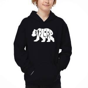 LA Pop Art Explore - Boy's Word Art Hooded Sweatshirt - 1 of 4