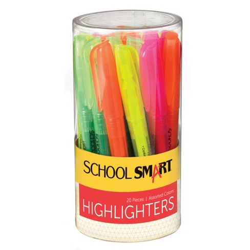 School Smart Highlighter, Chisel Tip, Assorted Colors, Pack Of 20 : Target