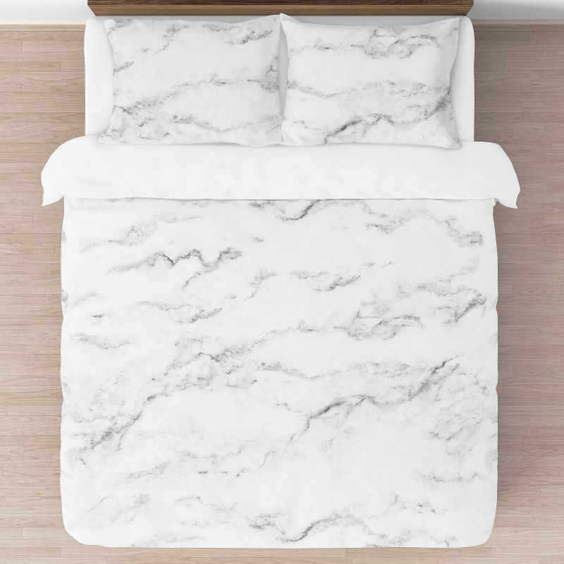 3pc Marble Full/Queen Kids&#39; Comforter Bedding Set Black and White - Sweet Jojo Designs, 4 of 8